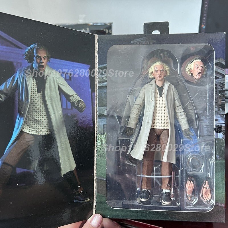 NECA Marty McFly 1985 Chitarra + Doc Brown 2015 Ritorno al Futuro 18cm