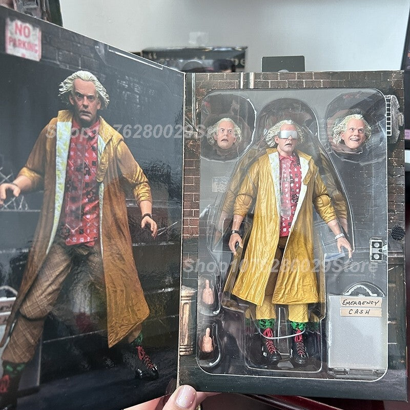 NECA Marty McFly 1985 Chitarra + Doc Brown 2015 Ritorno al Futuro 18cm