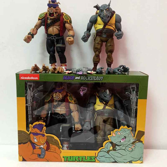 🐢 Neca Tartarughe Ninja 18cm Set Shredder Michelangelo Bebop Rocksteady Figure