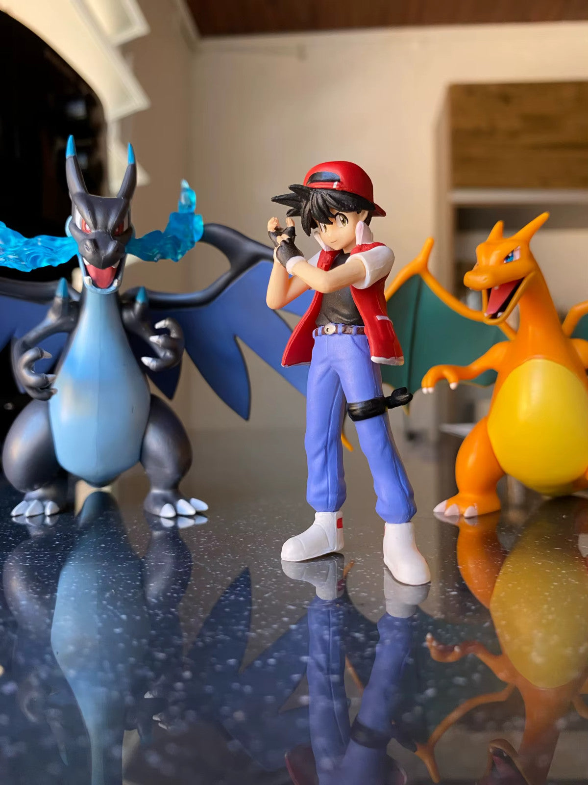 8 cm Anime Pokemen Figura Red Ash Ketchum Action Figure da Collezione✅