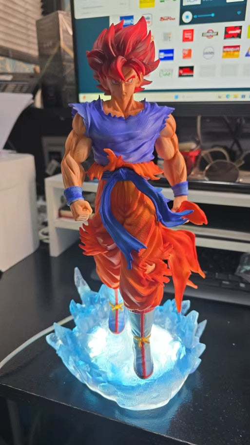 33 centimetri Dragon Ball Z Super Saiyan Blu Son Goku Figura LED Illuminata