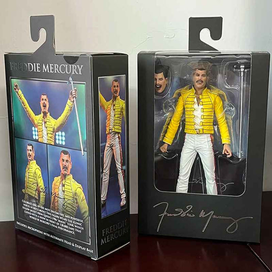 ✅QUEEN FREDDIE MERCURY LIVE AT WEMBLEY STADIUM ACTION FIGURE  18 CM con scatola