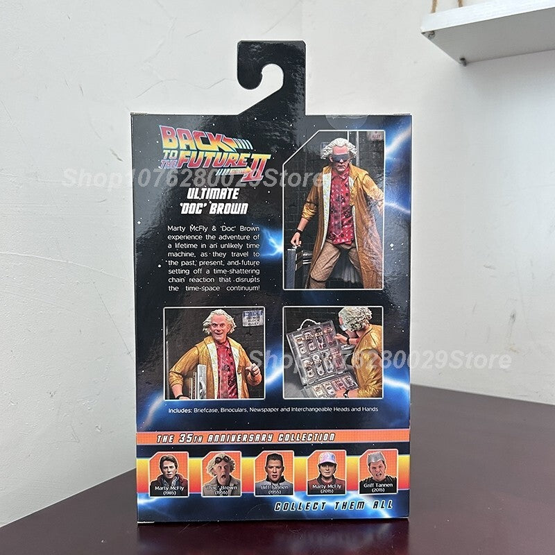 NECA Marty McFly 1985 Chitarra + Doc Brown 2015 Ritorno al Futuro 18cm