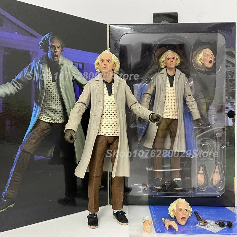 NECA Marty McFly 1985 Chitarra + Doc Brown 2015 Ritorno al Futuro 18cm
