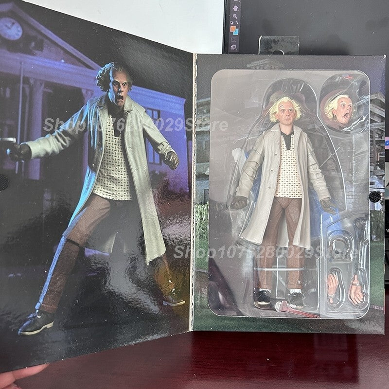 NECA Marty McFly 1985 Chitarra + Doc Brown 2015 Ritorno al Futuro 18cm