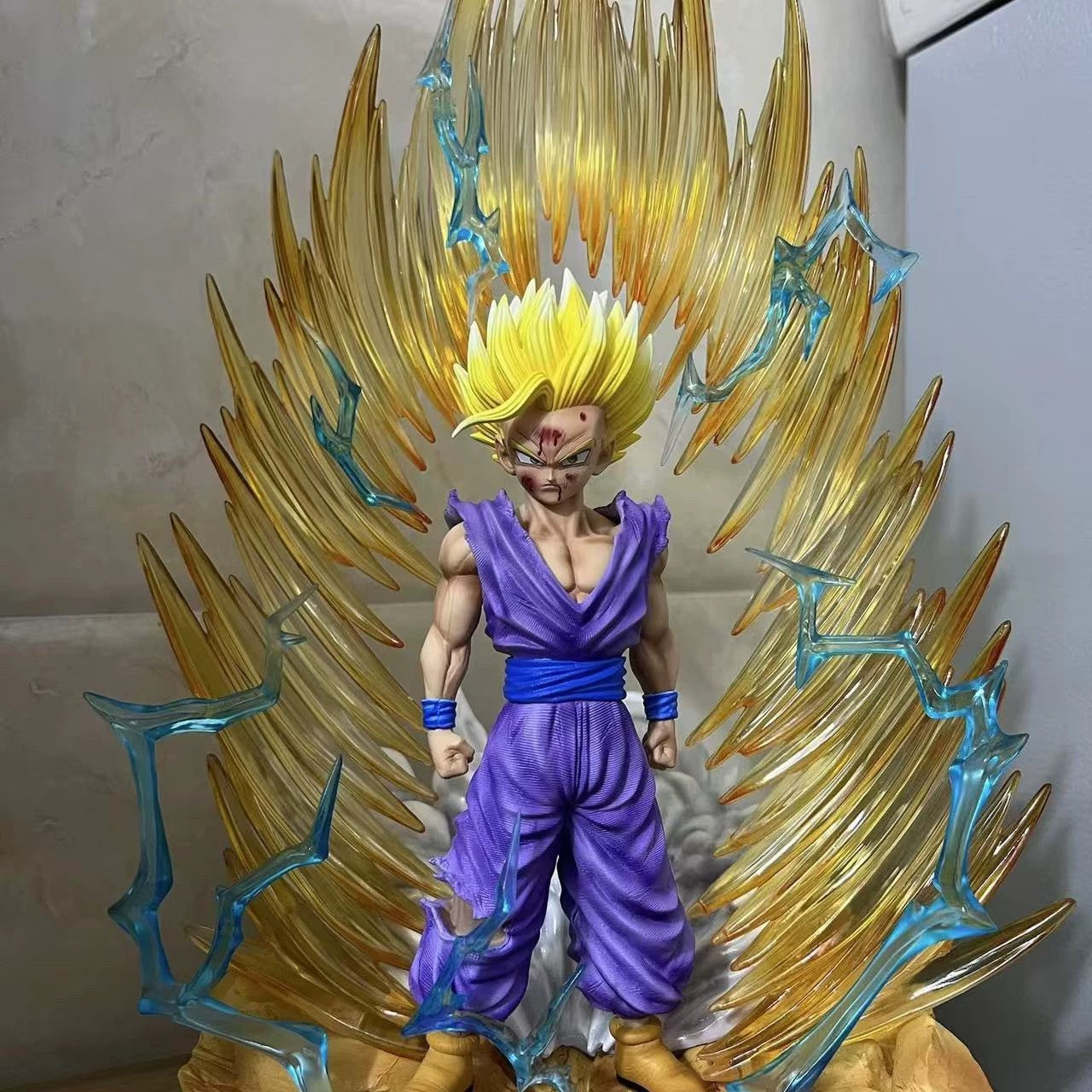 Figure 36Cm Son Gohan Super Saiyan 2  Dragon Ball LED con Testa Extra PVC