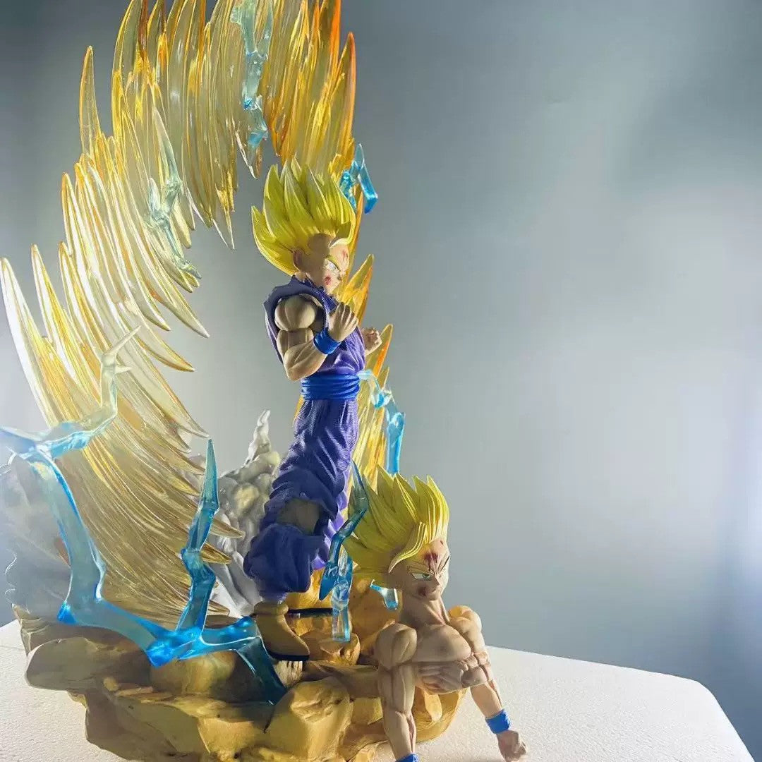 Figure 36Cm Son Gohan Super Saiyan 2  Dragon Ball LED con Testa Extra PVC