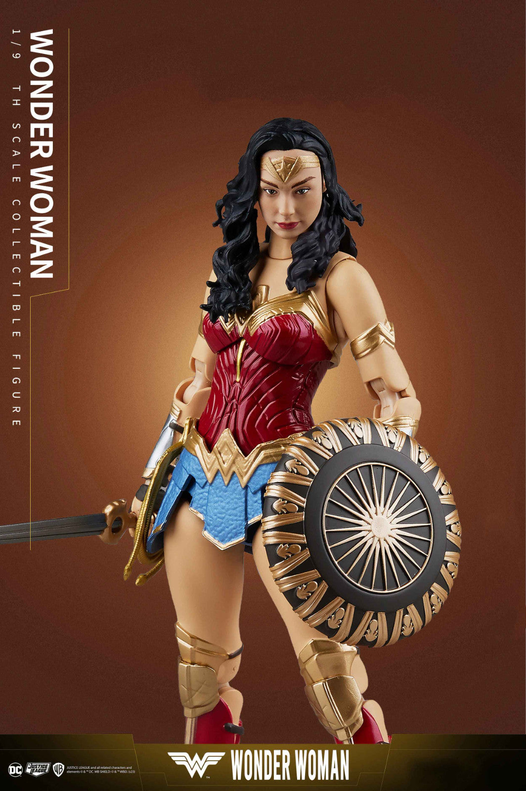 WONDER WOMAN  ACTION FIGURE JUSTICE LEAGUE 1/9 SCALE 19Cm CON SCATOLA ORIGINALE