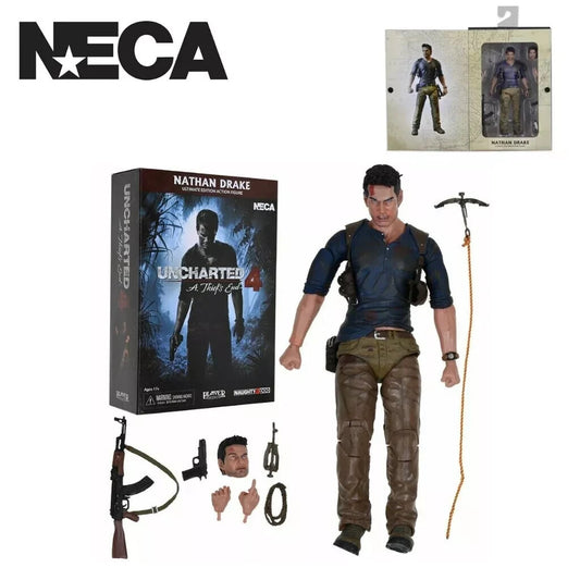 NECA Nathan Drake Uncharted 4 7" Action Figure 17 CM CON SCATOLA ORIGINALE