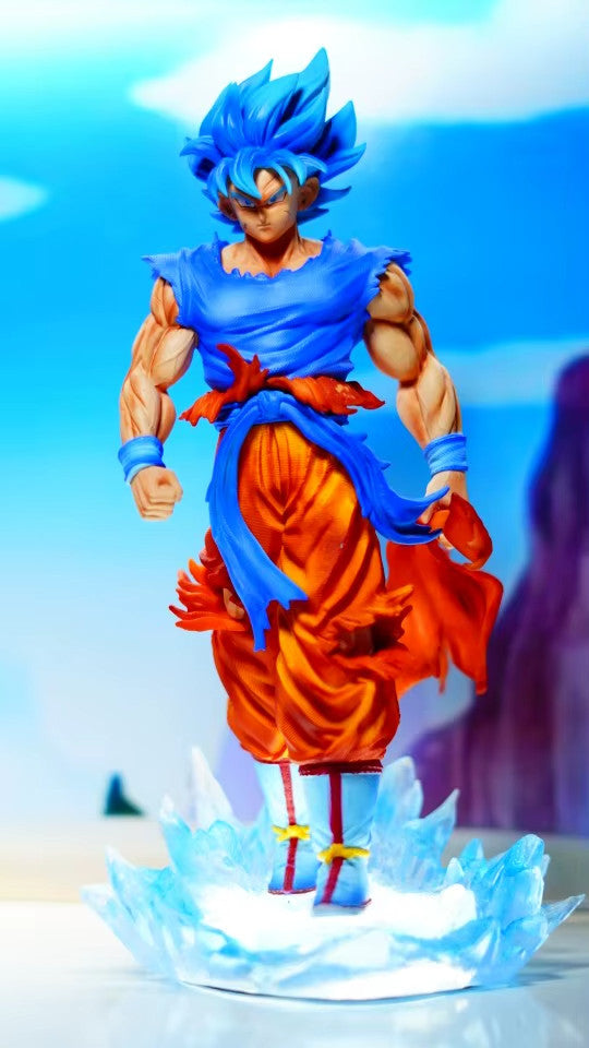 33 centimetri Dragon Ball Z Super Saiyan Blu Son Goku Figura LED Illuminata