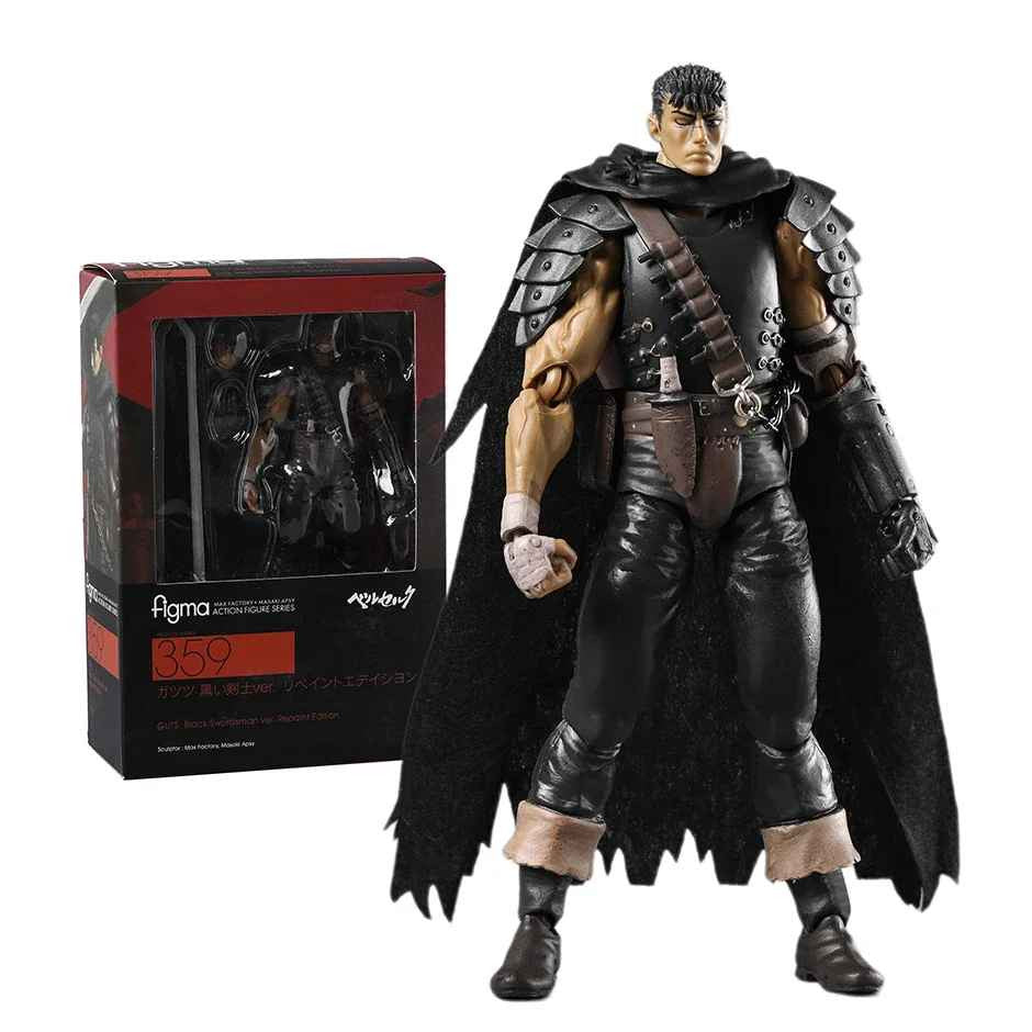⚔️ Berserk Guts Action Figure Spadaccino Nero Ver. Anime PVC da Collezione