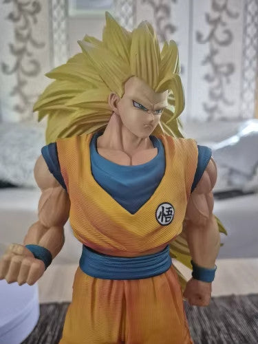 11.8in/30cm Anime Dragon Ball Z Figure SSJ3 Goku Figure PVC Super Saiyan Statue