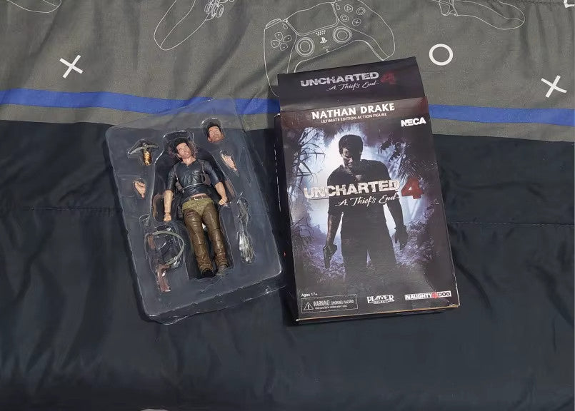 NECA Nathan Drake Uncharted 4 7" Action Figure 17 CM CON SCATOLA ORIGINALE