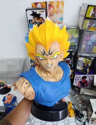 37CM Dragon Ball Z Anime Figure 🔥 Majin Vegeta Mezzo Busto Super Saiyan