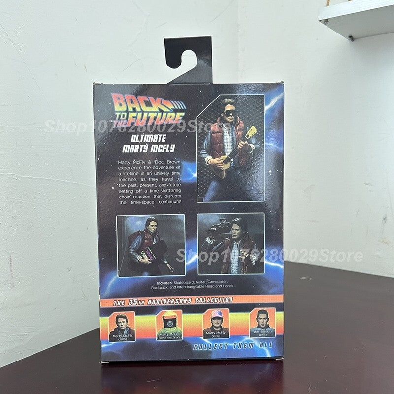 NECA Marty McFly 1985 Chitarra + Doc Brown 2015 Ritorno al Futuro 18cm