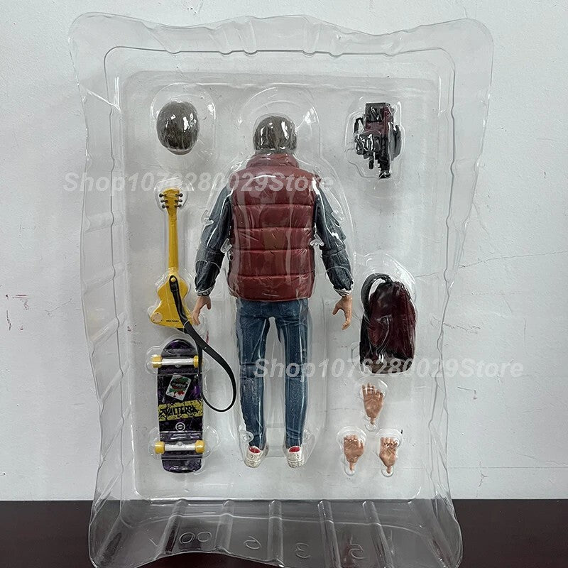 NECA Marty McFly 1985 Chitarra + Doc Brown 2015 Ritorno al Futuro 18cm