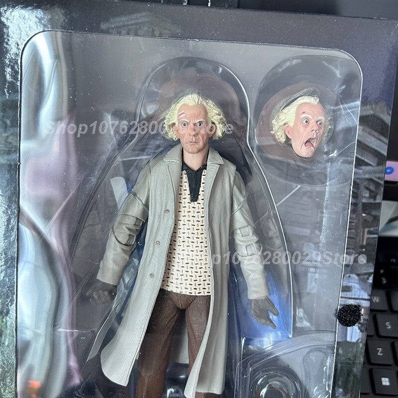 NECA Marty McFly 1985 Chitarra + Doc Brown 2015 Ritorno al Futuro 18cm