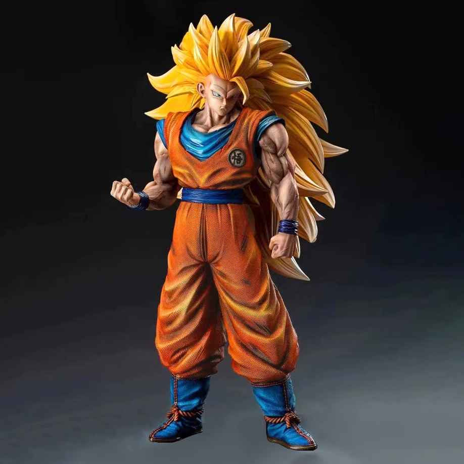11.8in/30cm Anime Dragon Ball Z Figure SSJ3 Goku Figure PVC Super Saiyan Statue