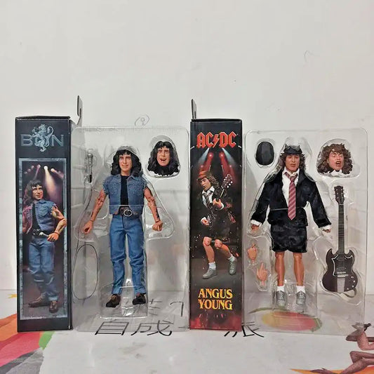Action Figure Angus Young & Bon Scott AC/DC 🎸 | Modelli da Collezione 18 cm