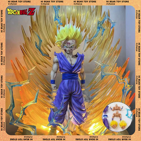 Figure 36Cm Son Gohan Super Saiyan 2  Dragon Ball LED con Testa Extra PVC