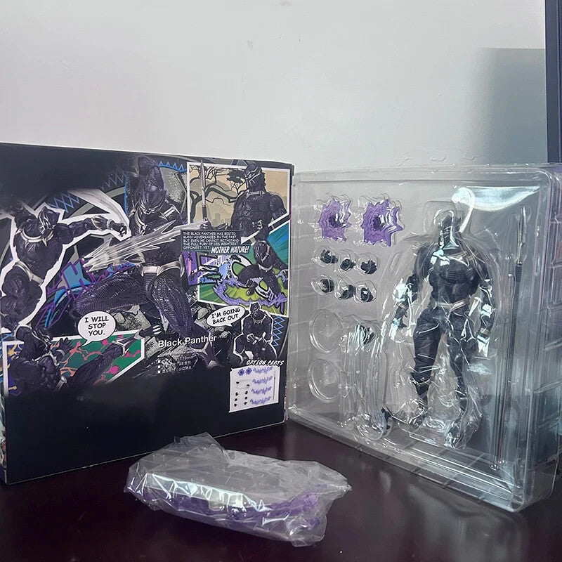 Amazing Yamaguchi Revoltech Black Panther Action Figure🎀 Con Scatola
