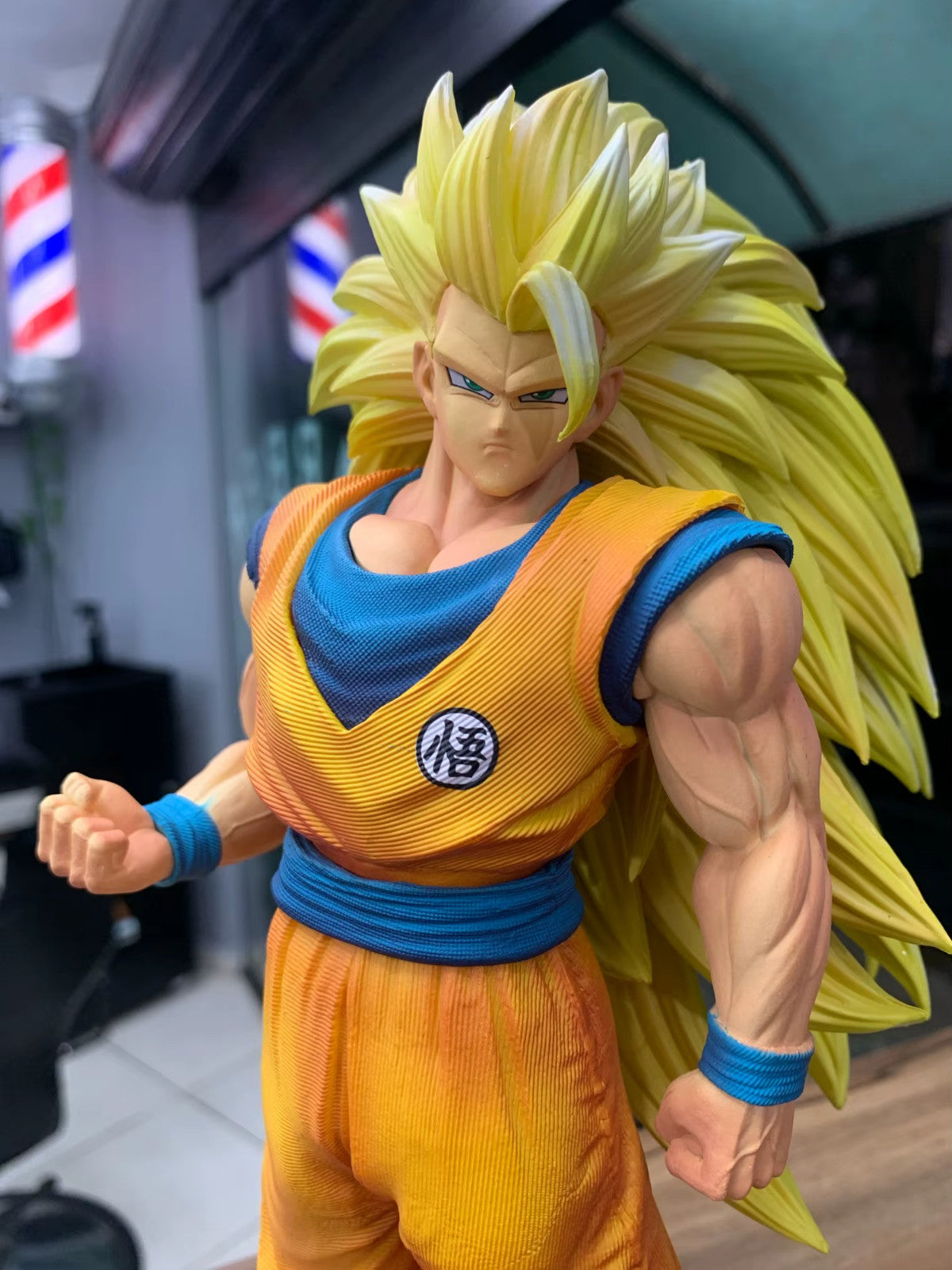 11.8in/30cm Anime Dragon Ball Z Figure SSJ3 Goku Figure PVC Super Saiyan Statue
