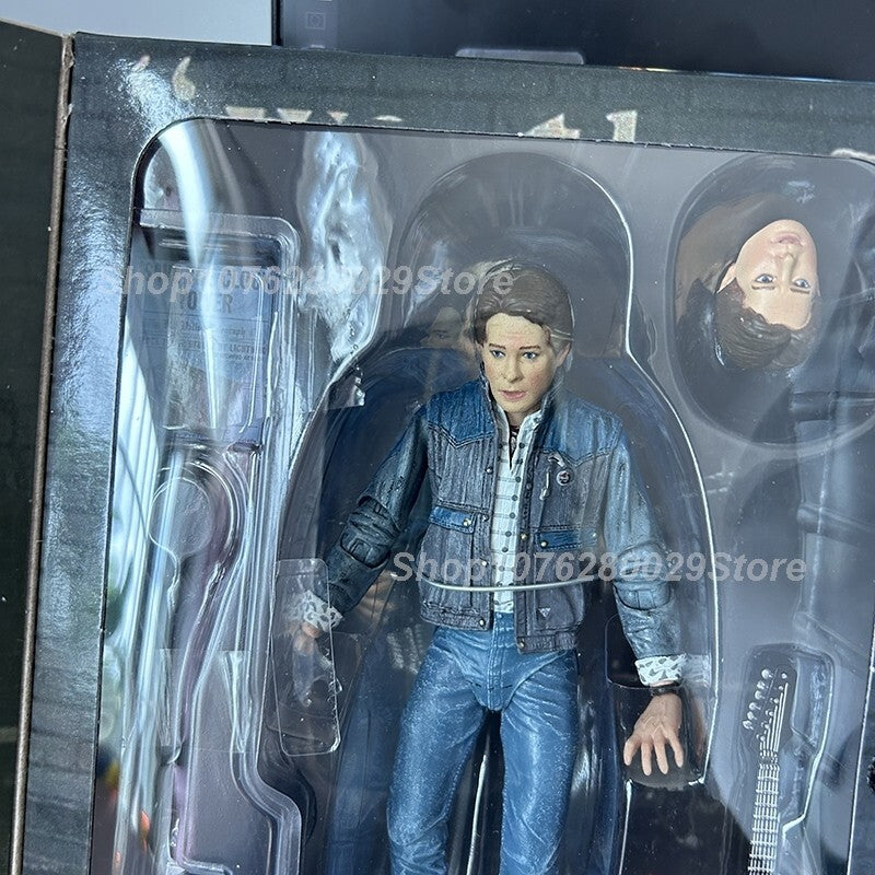 NECA Marty McFly 1985 Chitarra + Doc Brown 2015 Ritorno al Futuro 18cm