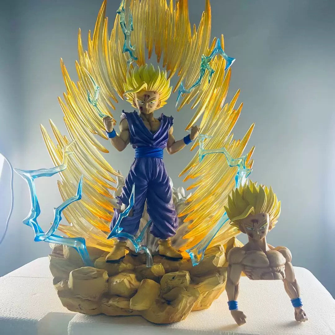 Figure 36Cm Son Gohan Super Saiyan 2  Dragon Ball LED con Testa Extra PVC