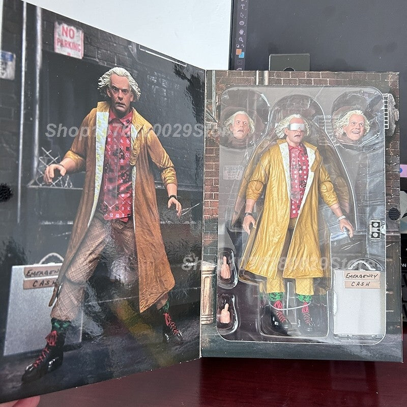 NECA Marty McFly 1985 Chitarra + Doc Brown 2015 Ritorno al Futuro 18cm