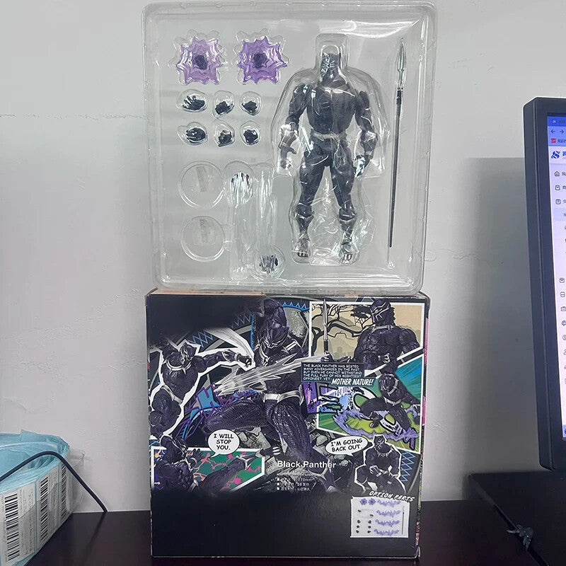 Amazing Yamaguchi Revoltech Black Panther Action Figure🎀 Con Scatola