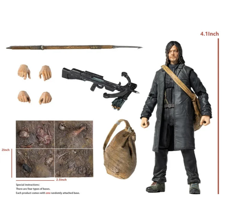 🔥 The Walking Dead Daryl Dixon Daryl  Action Figure 1/18 HIYA