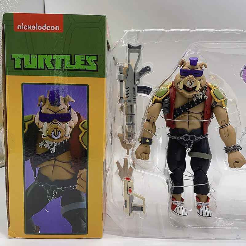 🐢 Neca Tartarughe Ninja 18cm Set Shredder Michelangelo Bebop Rocksteady Figure