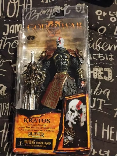 7" NECA God of War 2 II Kratos Ares Armor W Blades PVC Action Figure CON SCATOLA