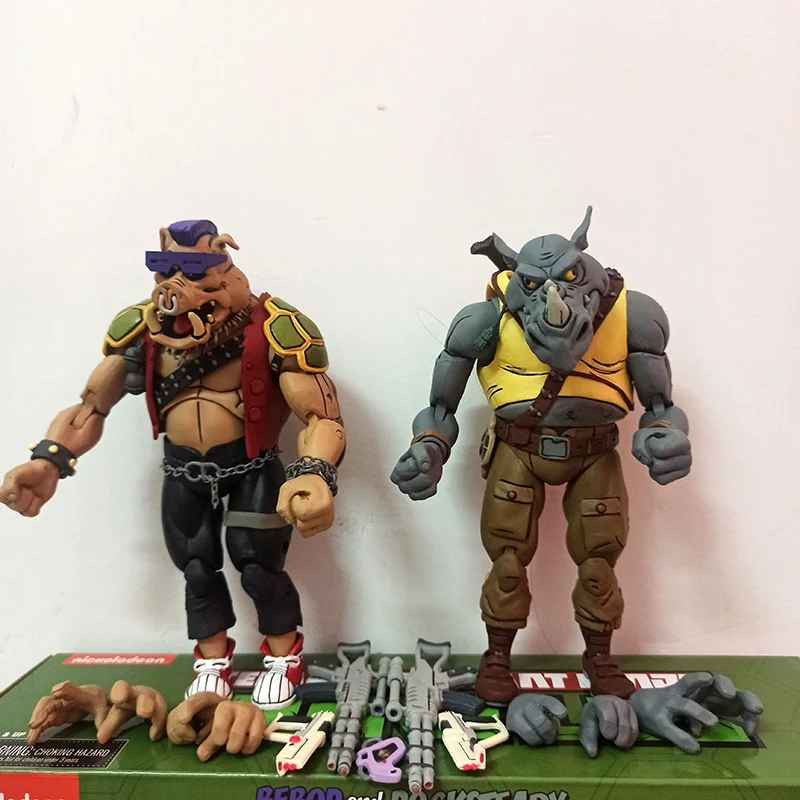 🐢 Neca Tartarughe Ninja 18cm Set Shredder Michelangelo Bebop Rocksteady Figure