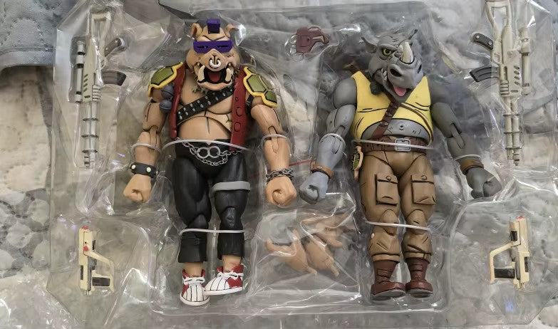 🐢 Neca Tartarughe Ninja 18cm Set Shredder Michelangelo Bebop Rocksteady Figure