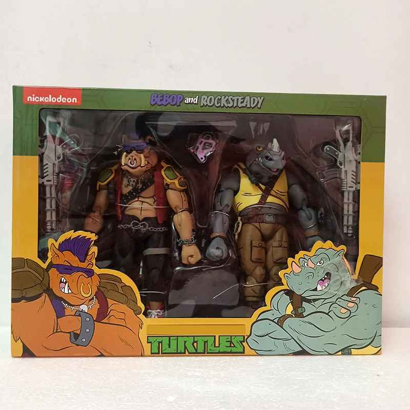 🐢 Neca Tartarughe Ninja 18cm Set Shredder Michelangelo Bebop Rocksteady Figure