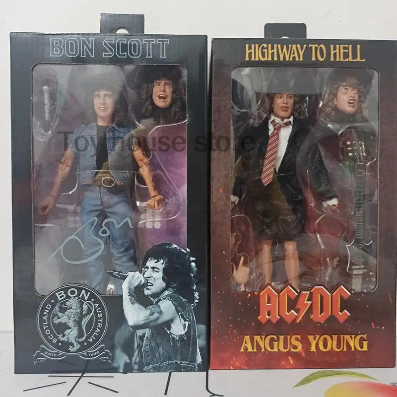 Action Figure Angus Young & Bon Scott AC/DC 🎸 | Modelli da Collezione 18 cm