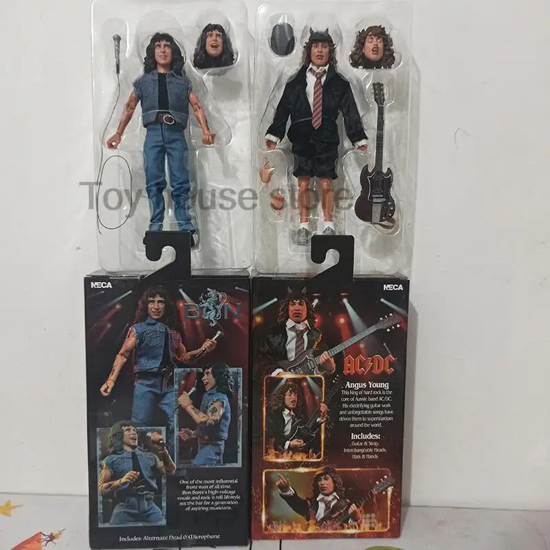 Action Figure Angus Young & Bon Scott AC/DC 🎸 | Modelli da Collezione 18 cm