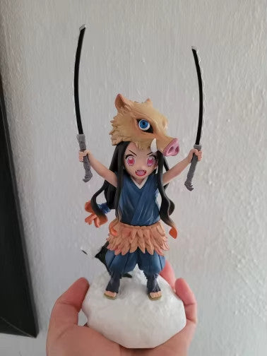 DemonSlayer 19CM Kimetsu ACTION FIGURE Kamado Nezuko Testa di Maiale CON SCATOLA