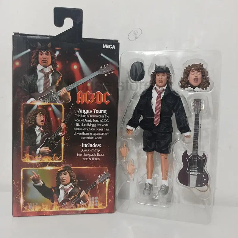 Action Figure Angus Young & Bon Scott AC/DC 🎸 | Modelli da Collezione 18 cm