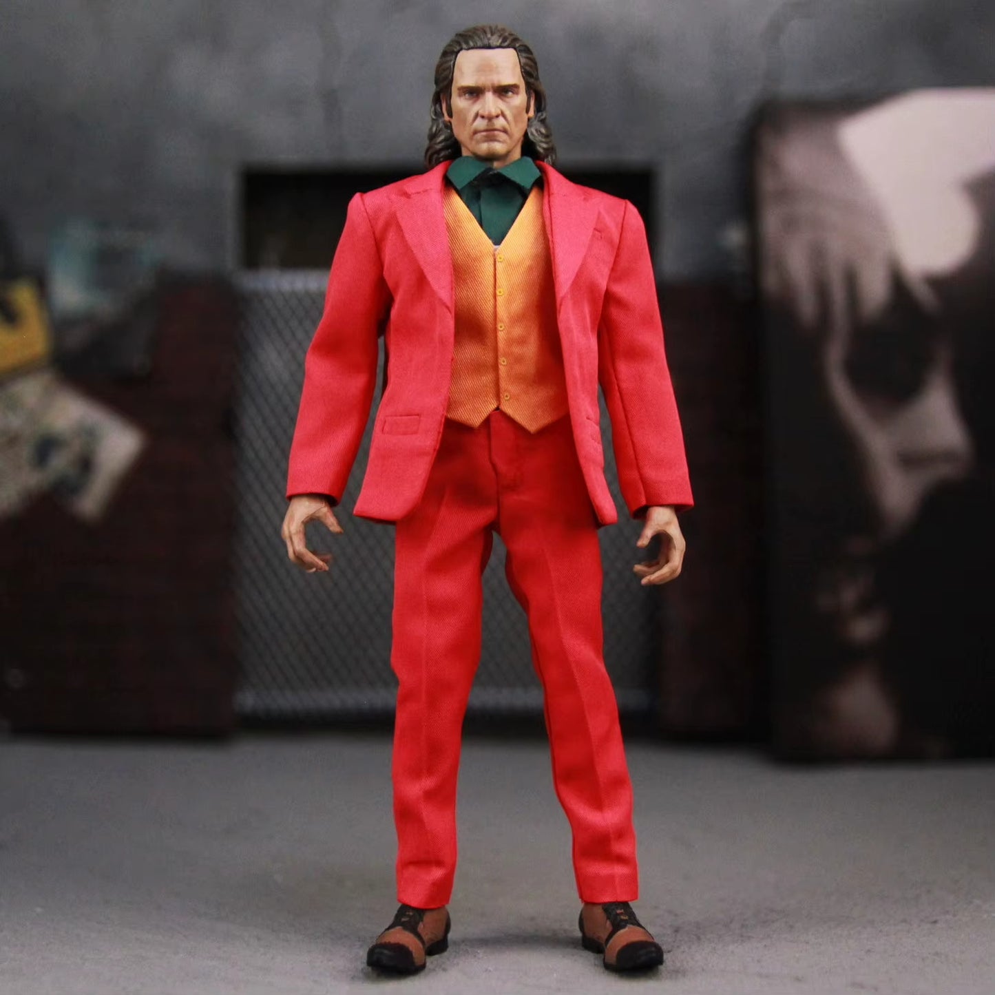 Joaquin Phoenix Arthur Fleck Joker Clown Red Suit 12" Action Figure CON SCATOLA