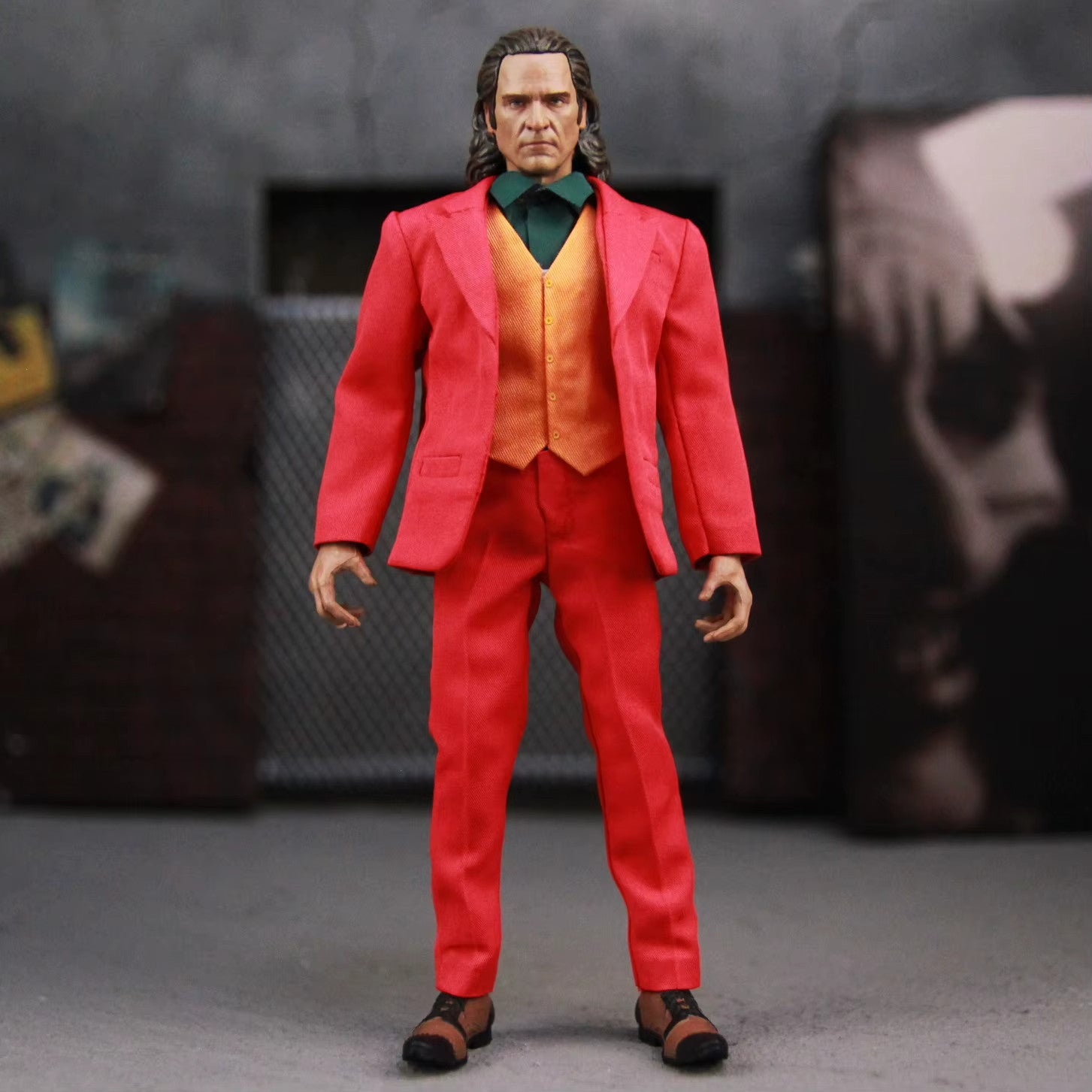 Joaquin Phoenix Arthur Fleck Joker Clown Red Suit 12" Action Figure CON SCATOLA