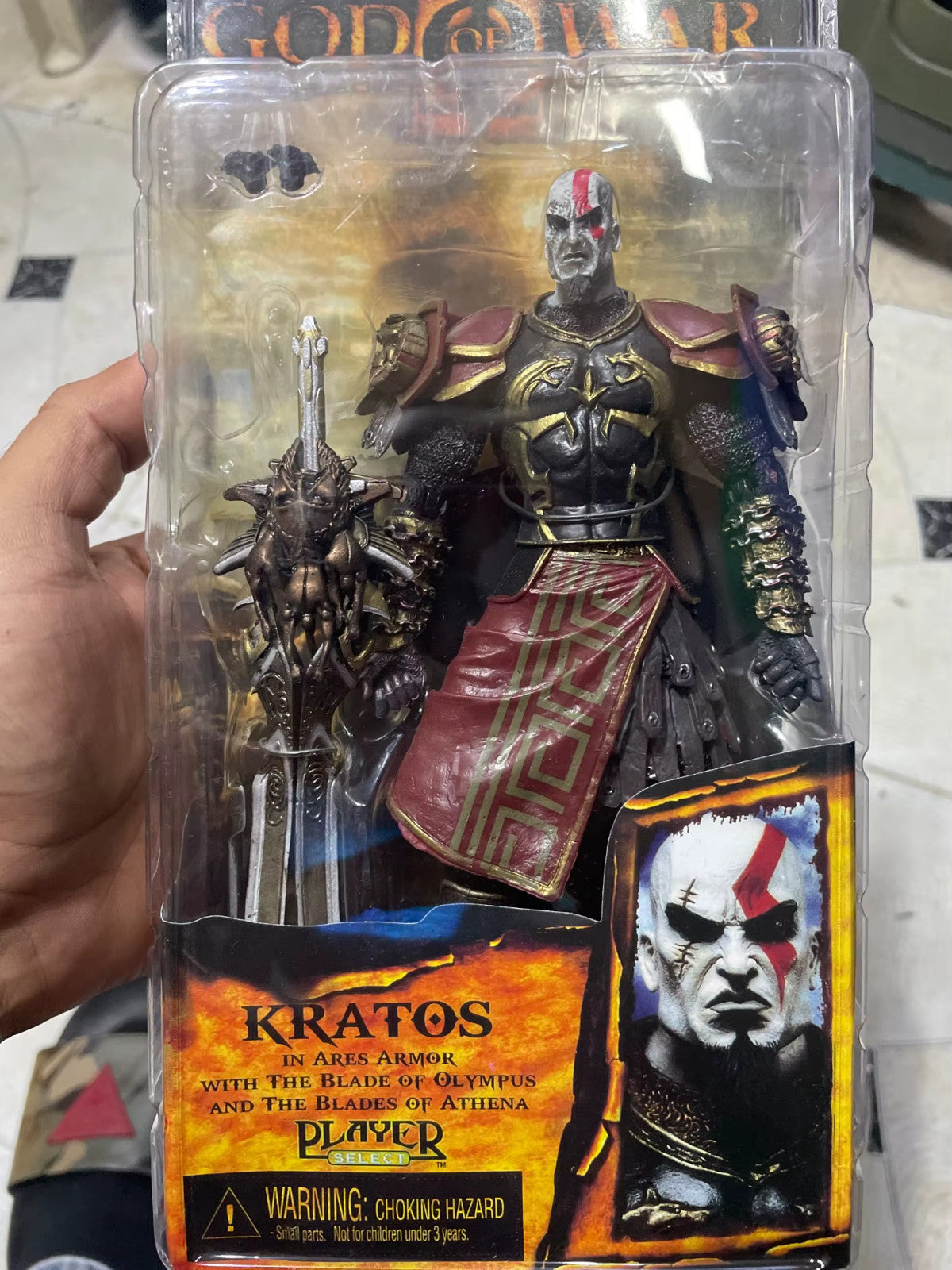 7" NECA God of War 2 II Kratos Ares Armor W Blades PVC Action Figure CON SCATOLA