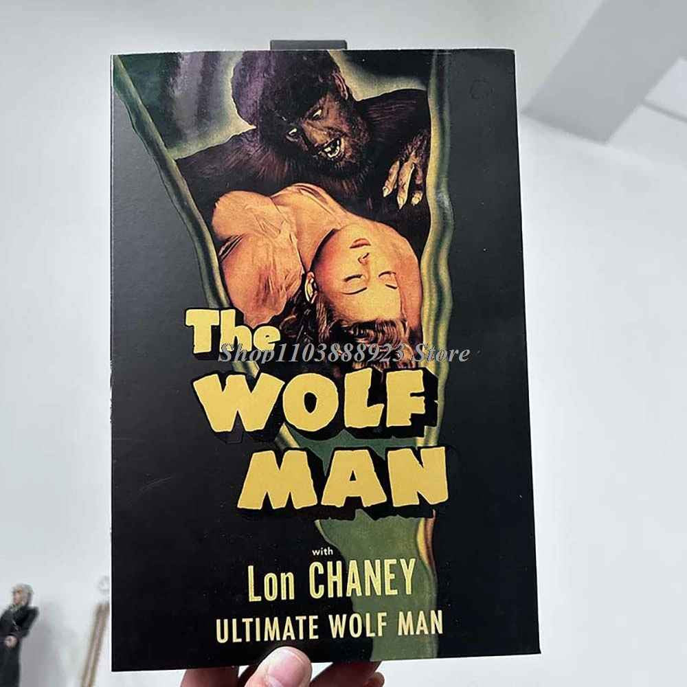 The Wolf Man Action Figure Lon Chaney B/N Lupo Mannaro Monsters 18CM