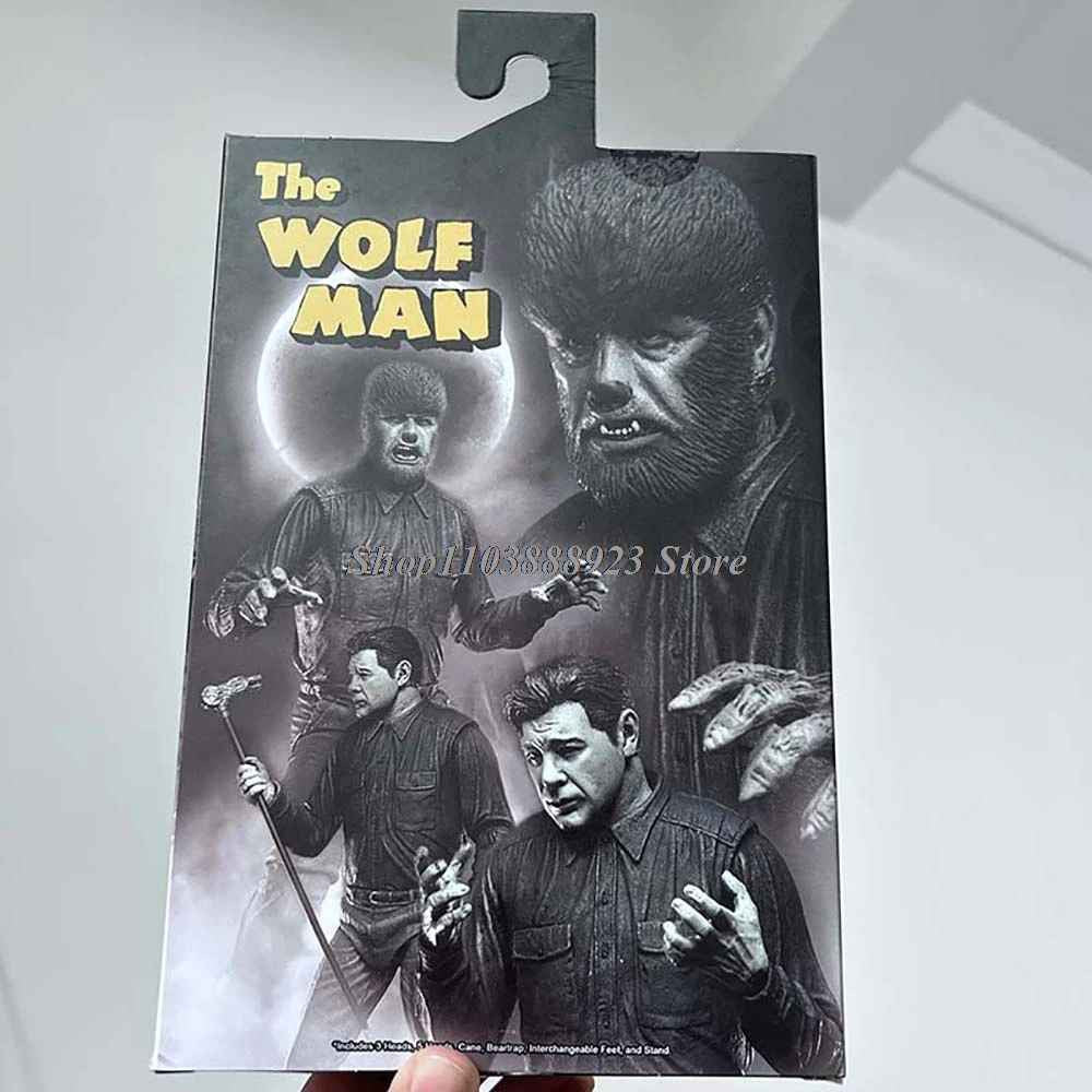 The Wolf Man Action Figure Lon Chaney B/N Lupo Mannaro Monsters 18CM