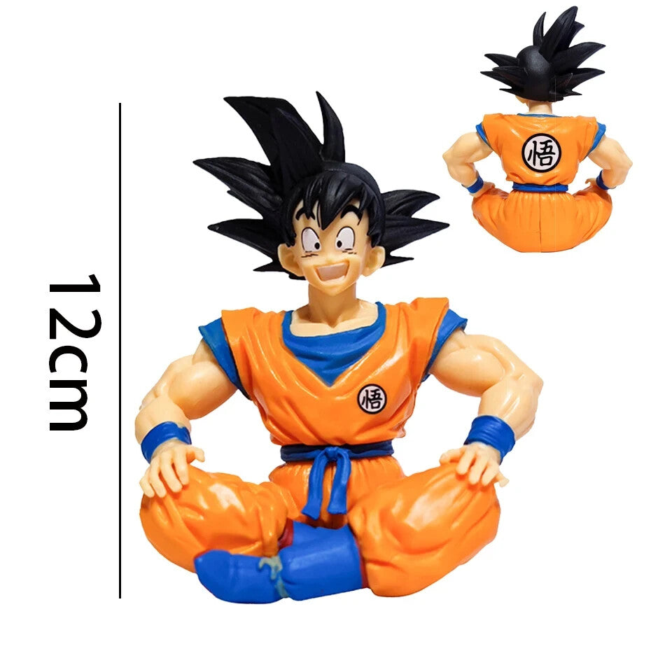 🔥 Son Goku Super Saiyan 🐉 Action Figure Seduto 12CM Dragon Ball Z