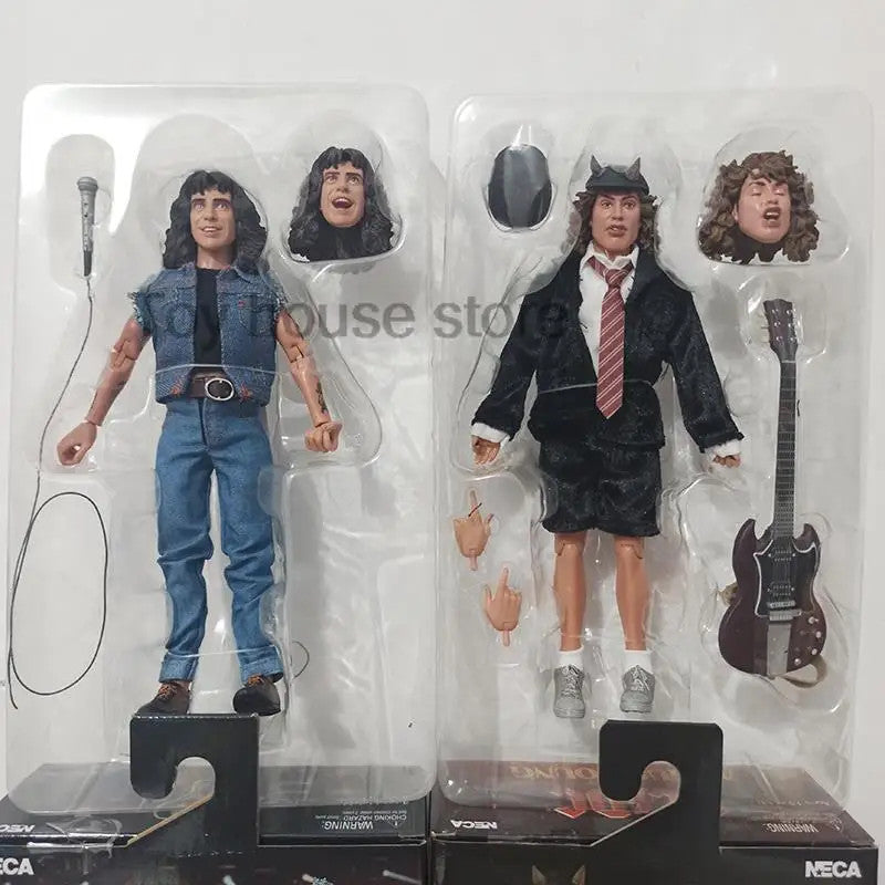 Action Figure Angus Young & Bon Scott AC/DC 🎸 | Modelli da Collezione 18 cm