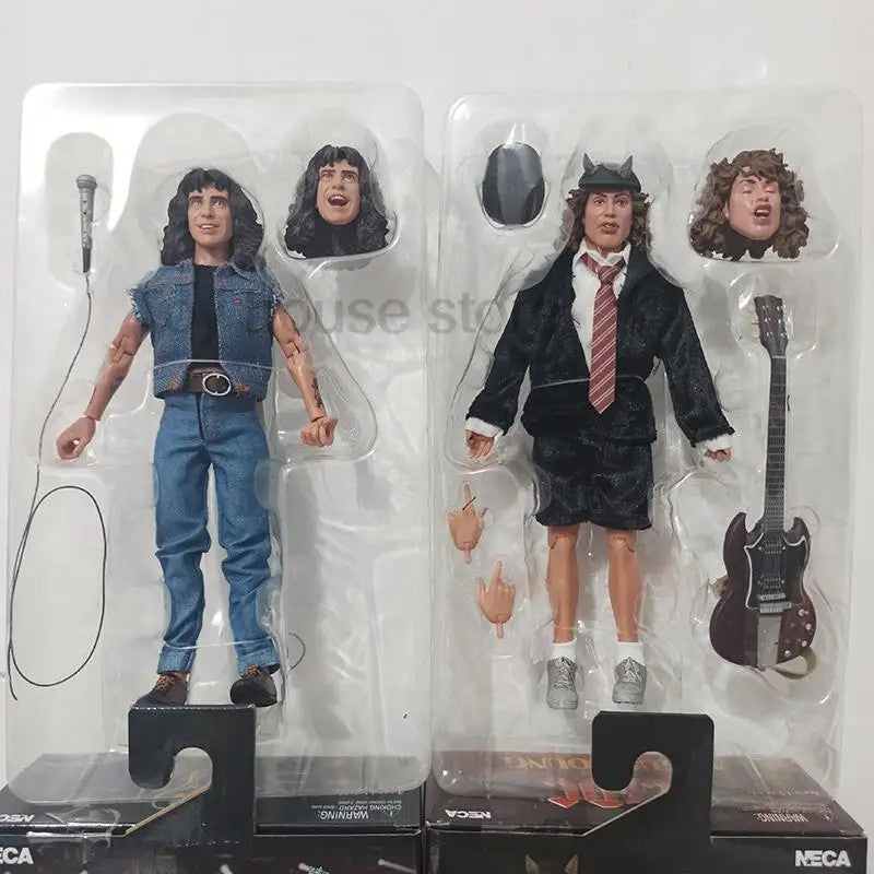 Action Figure Angus Young & Bon Scott AC/DC 🎸 | Modelli da Collezione 18 cm