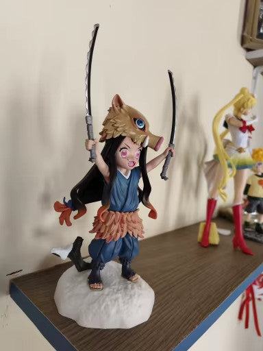 DemonSlayer 19CM Kimetsu ACTION FIGURE Kamado Nezuko Testa di Maiale CON SCATOLA