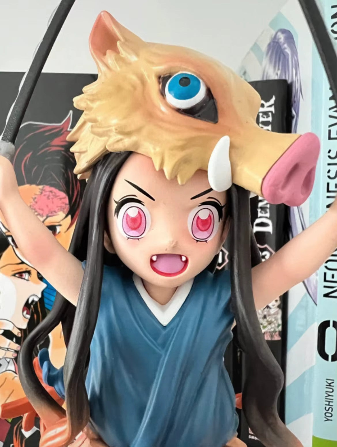 DemonSlayer 19CM Kimetsu ACTION FIGURE Kamado Nezuko Testa di Maiale CON SCATOLA